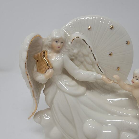 Vintage Avon Angel & Cherub Porcelain Figurine Gold Stars 1998 Avon - Picture 2 of 14